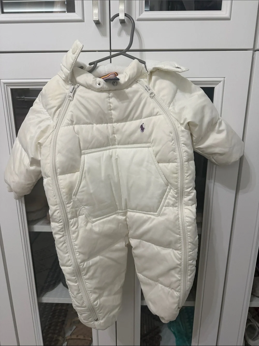 Ralph Lauren Ivory Quilted Infant Puffer Snowsuit